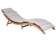 Sun Lounger with Cushion LUINO Acacia Wood Grey_921587