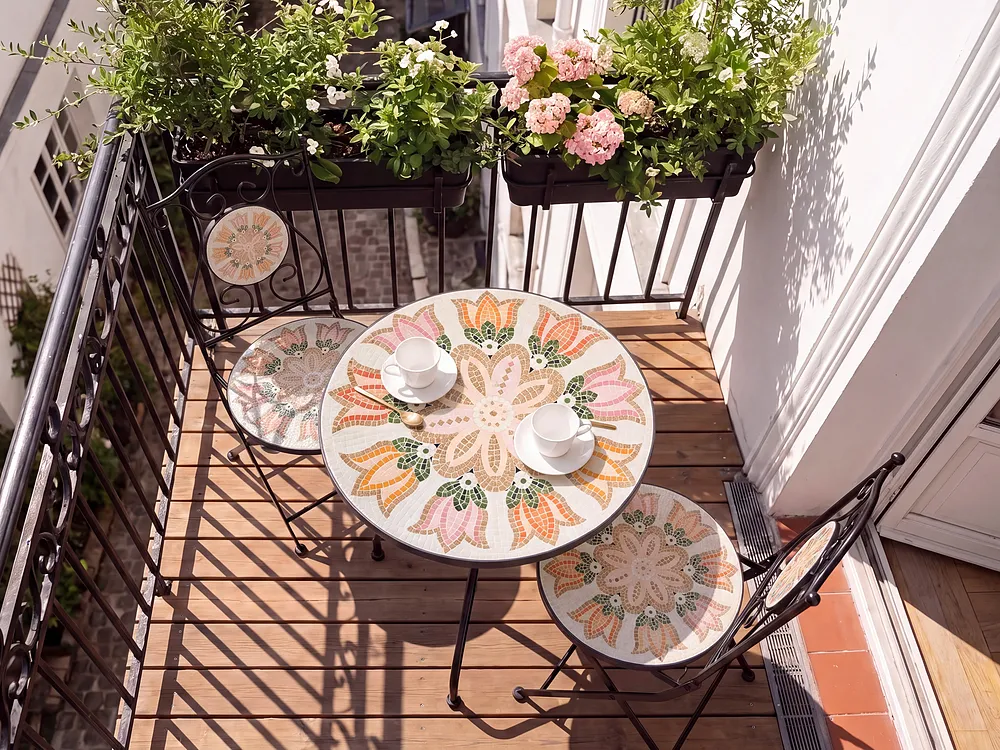 Bistro Table SETTALA 60 cm 60 cm Metal Multicolour_1155825