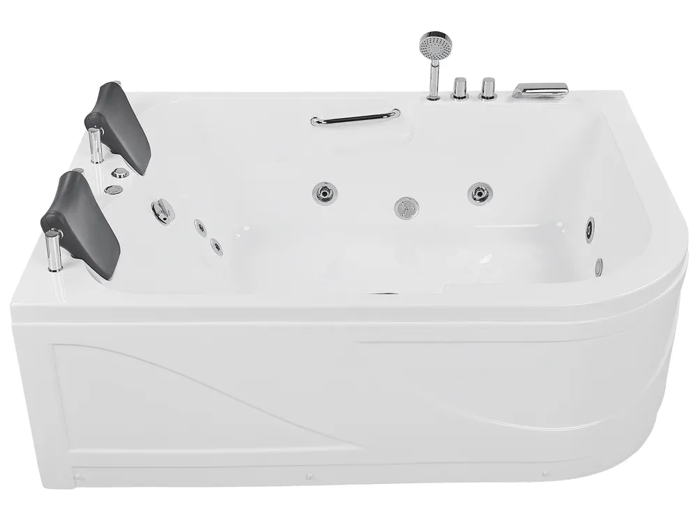 Corner Hot Tub with LED BAYAMO 1700 x 1200 mm White Right Hand_821165