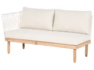 Garden Lounge Set with Table 4 Seater CREMONA Acacia Wood White Left Hand_1090520