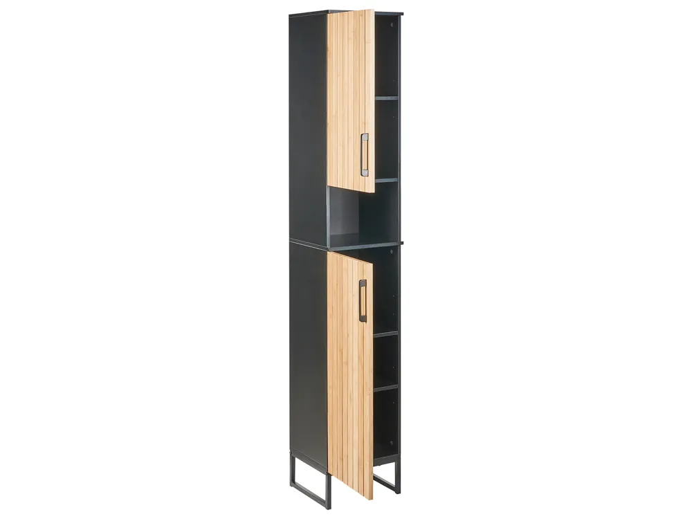 Bathroom Cabinet MISCANTI Bamboo Wood 30 cm Light Brown_1014116
