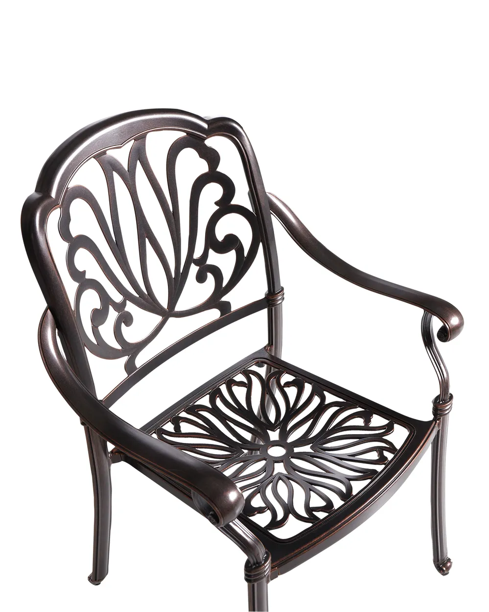 Set of 4 Garden Chairs with Cushions ANCONA Metal Dark Brown_765486