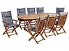 Garden Dining Set 8 Seater MAUI II with Cushions Acacia Wood Graphite Grey