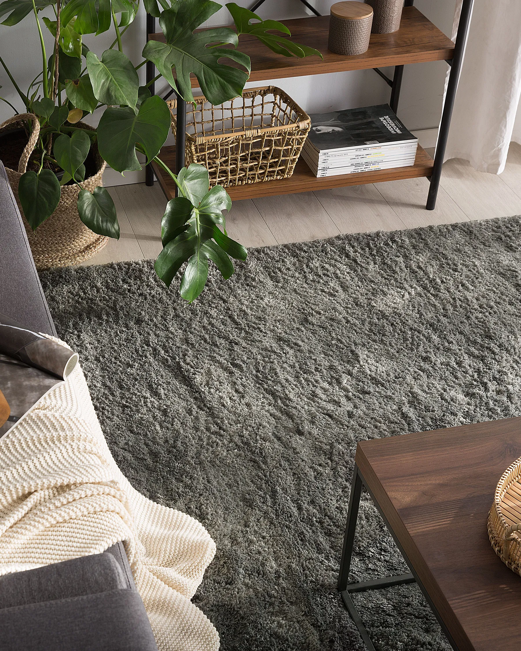 Shaggy Rug EVREN Dark Grey 160 x 230 cm_758611