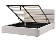 Ottoman Bed BONIFACIO Faux Linen Grey 160 x 200 cm (EU King Size)_1064277