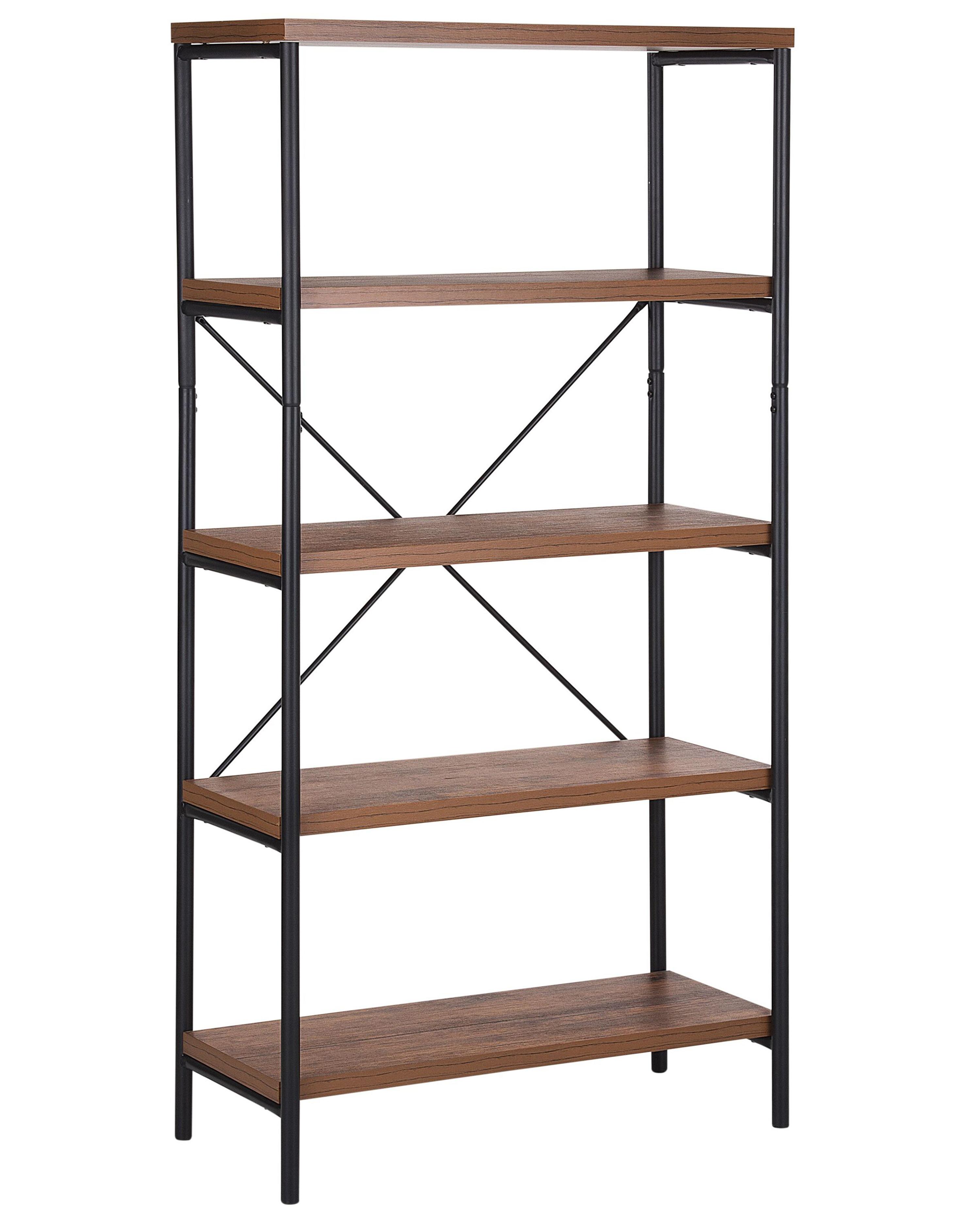 Hyllsystem med 4 hyllplan BRISBANE 160 cm Mörkbrun
