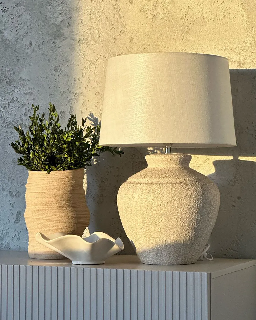 Table Lamp CAINE Ceramic Light Beige_913614