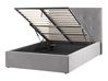 Ottoman Bed LORIENT Velvet Grey 120 x 200 cm (EU Small Double)