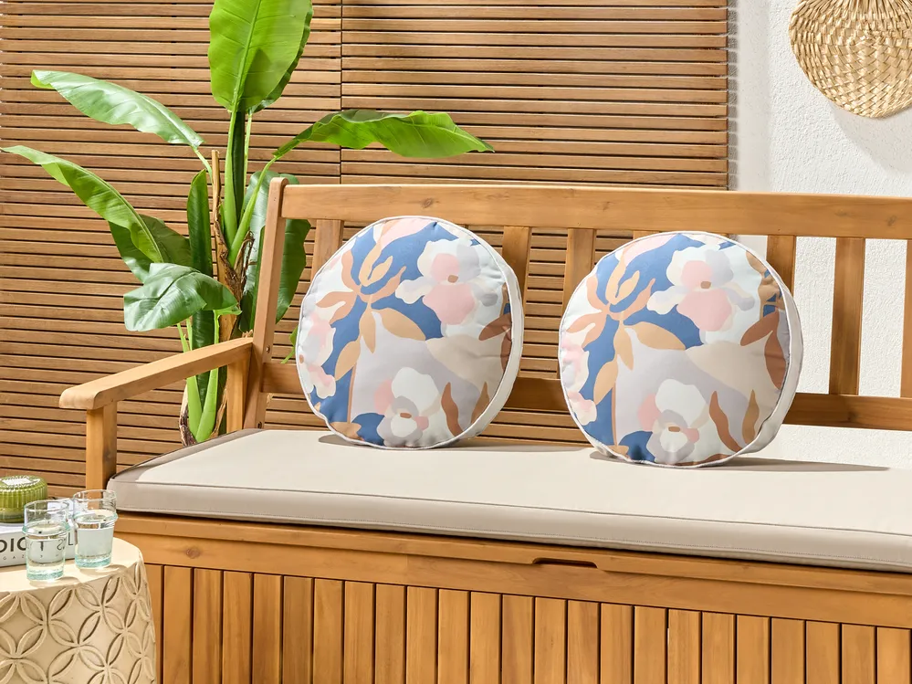 Set of 2 Outdoor Cushions VEREZZI Floral Pattern 40 x 40 cm Multicolour_894839