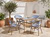 Bistro Table CASPRI 80 cm 80 cm PE Rattan Blue/ White