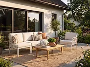 Hagesofasett 4-seters ERICHE Lys beige_1188050