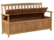 Garden Bench with Cushion SOVANA 160 cm with Storage Acacia Wood Taupe_922570