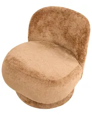 Swivel Armchair AYLO Chenille Golden Brown_1027679