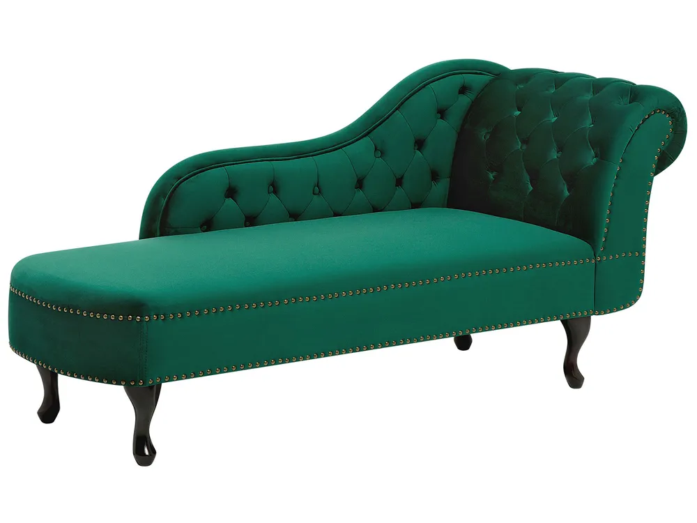 Right-Hand Chaise Longue NIMES Velvet Green_805959