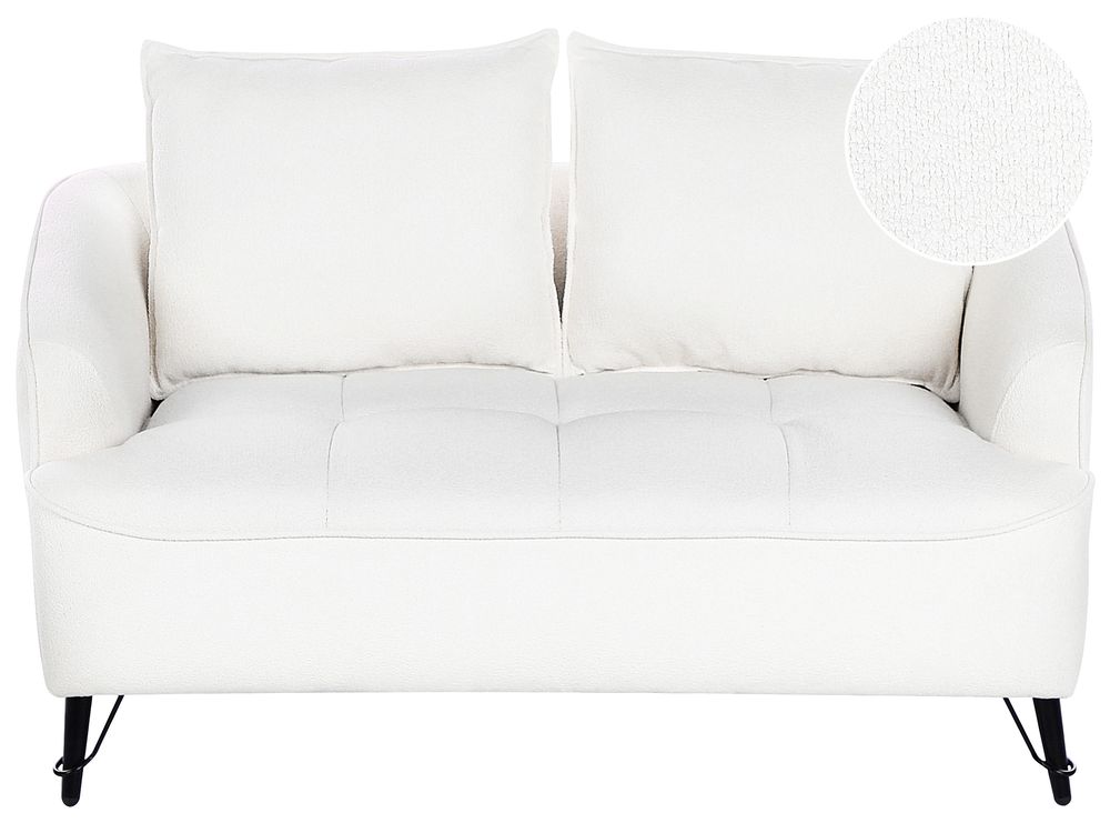 Sofa 2 Seater HOBRO Boucle White