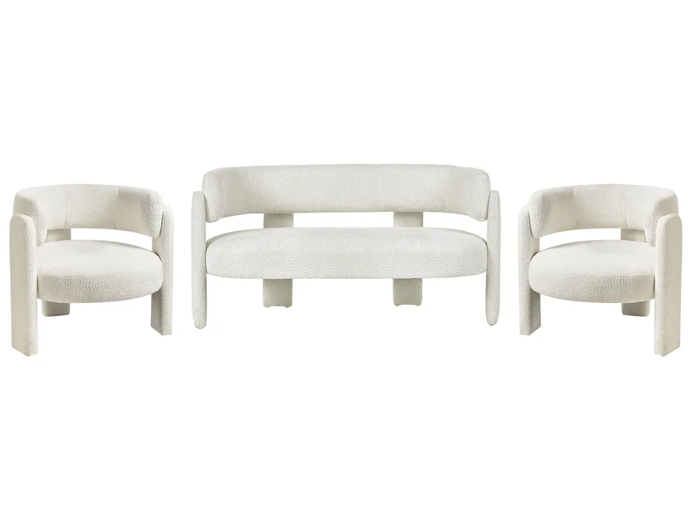 Living Room Set 4 Seater BUREA Chenille Off-White_1072808