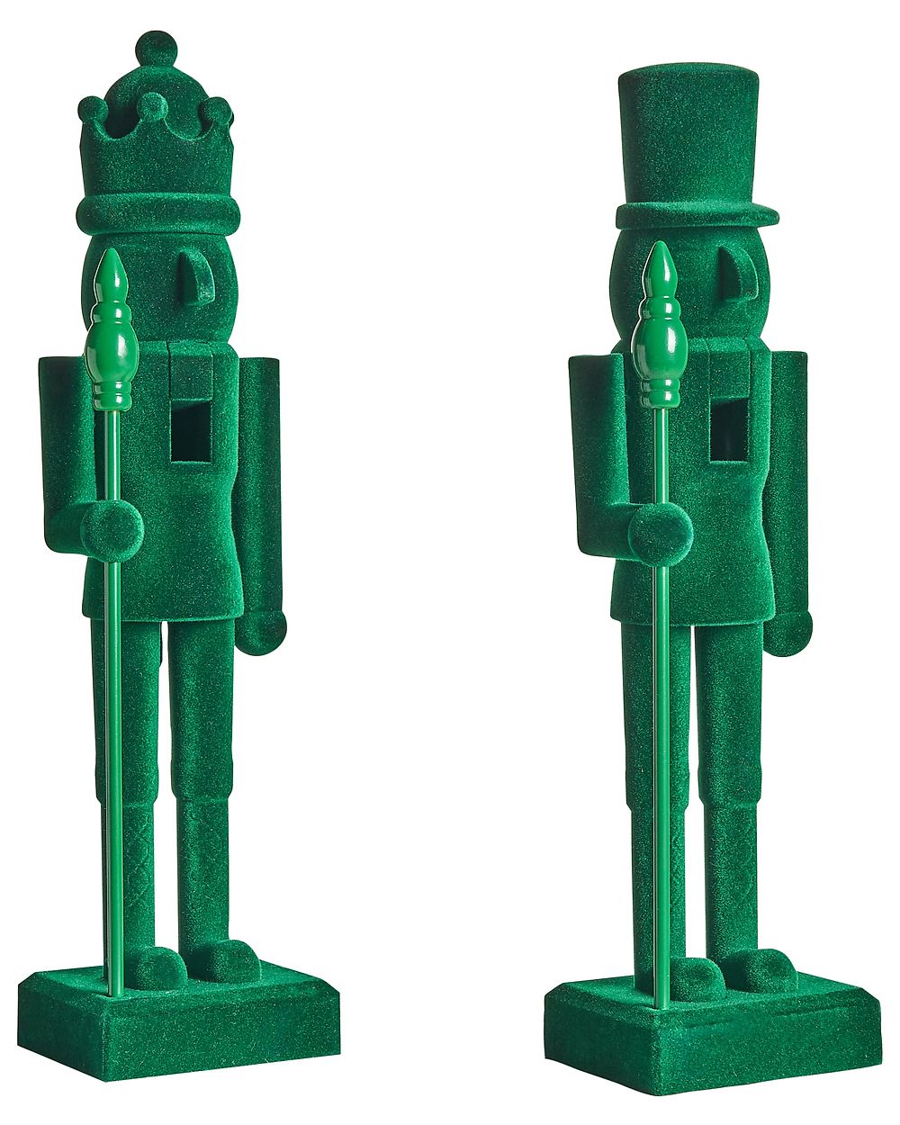 Set of 2 Figurines FLATEY 40 cm Nutcracker Green