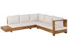 Garden Corner Sofa 5 Seater MARETTIMO Certified Acacia Wood Off-White Left Hand