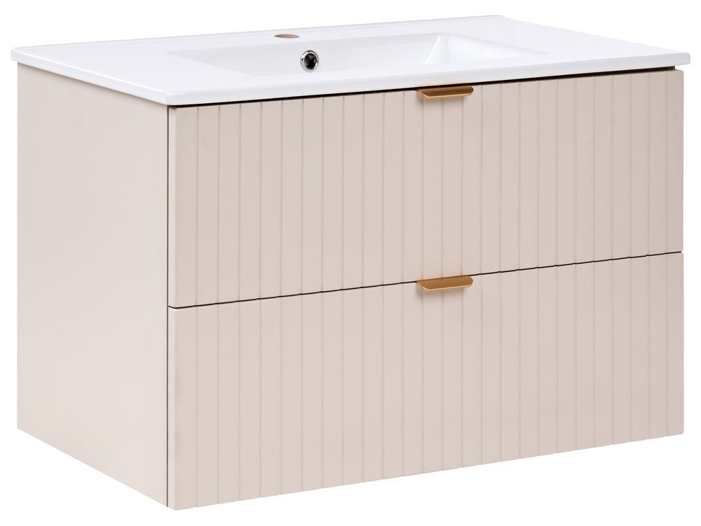 Veggmontert servantskap med vask TOTORANI 80 cm Beige