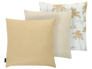 Set of 3 Outdoor Cushions ARUM Plant Pattern 45 x 45 cm Beige/ White_1124632