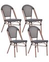 Set of 4 Garden Chairs RIFREDDO PE Rattan Grey