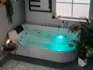 Corner Hot Tub with LED ACUARIO 1700 x 800 mm White Right Hand_755863