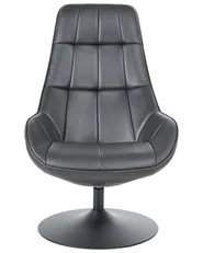 Swivel Armchair MARSTRAND Faux Leather Black_1129624