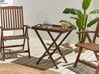 Garden Side Table AMANTEA Folding Acacia Wood Dark Brown
