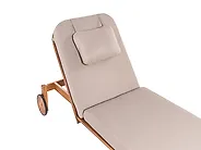 Sun Lounger with Cushion LATERZA  Reclining Certified Acacia Wood Taupe_1165877