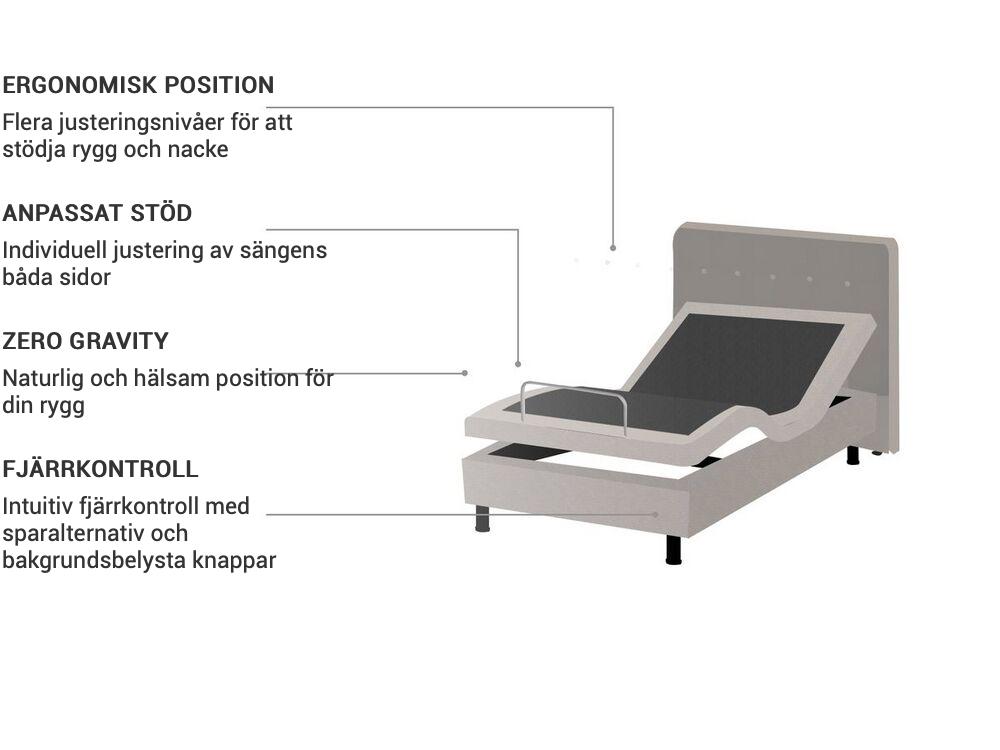 Justerbar säng DUKE 90 x 200 cm Beige_763695