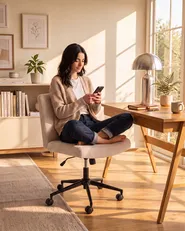 Desk Chair GEDDES Corduroy Beige_1102393