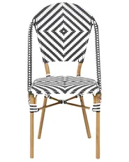 Set of 4 Garden Chairs RIFREDDO PE Rattan Black/ White_990477
