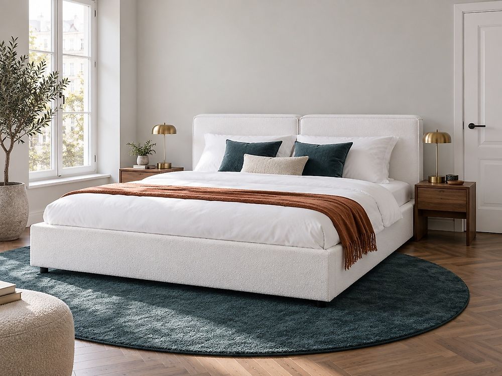 Seng Bouclé LINARDS 180 x 200 cm Hvit