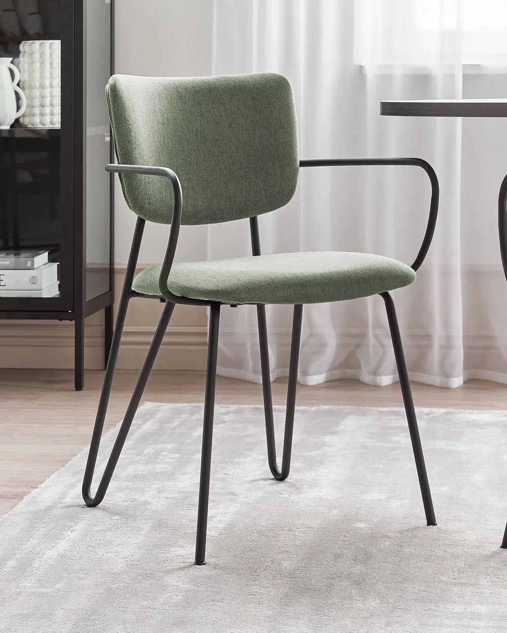 Set of 2 Dining Chairs ELKO Dark Green
