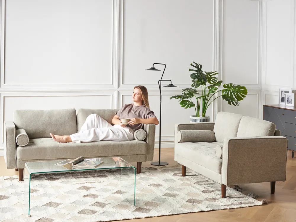 Sofa 2 Seater NURMO Fabric Taupe_943646