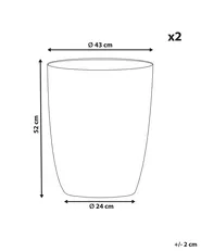 Set of 2 Plant Pots CROTON 43 cm Off-White_841613