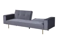 Bäddsoffa 3-sits VISNES Sammet Grå_726286
