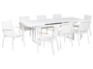 Garden Dining Set 8 Seater VALCANETTO/BUSSETO Metal White_922829