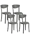 Set of 4 Garden Chairs VIESTE Dark Grey