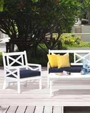 Garden Chair BALTIC Acacia Wood Navy Blue_720457