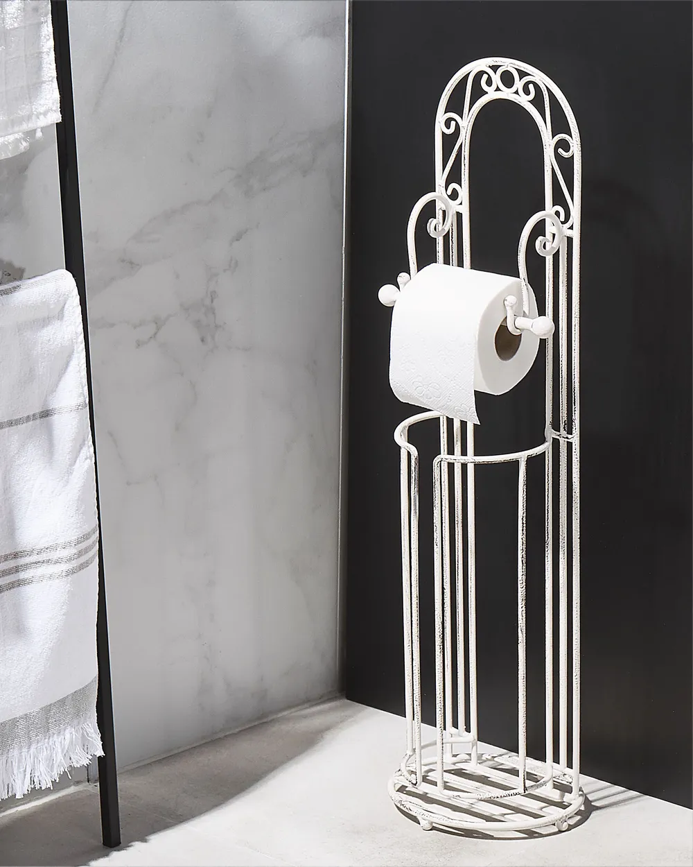 Toilet Roll and Brush Holder TEMUCO Metal White