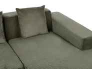 Corner Sofa 4 Seater LUNGO with Ottoman Corduroy Green Left Hand_962290