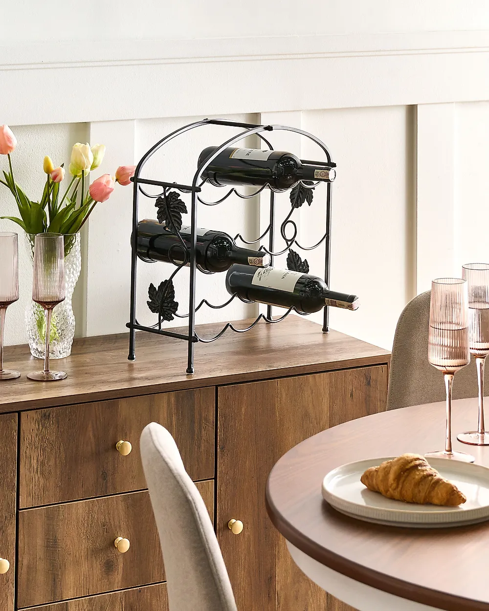 Wine Rack BUNDORAN Metal Black_1187060