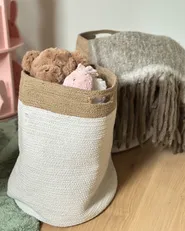 Set of 2 Baskets KARDH Cotton White_1031442