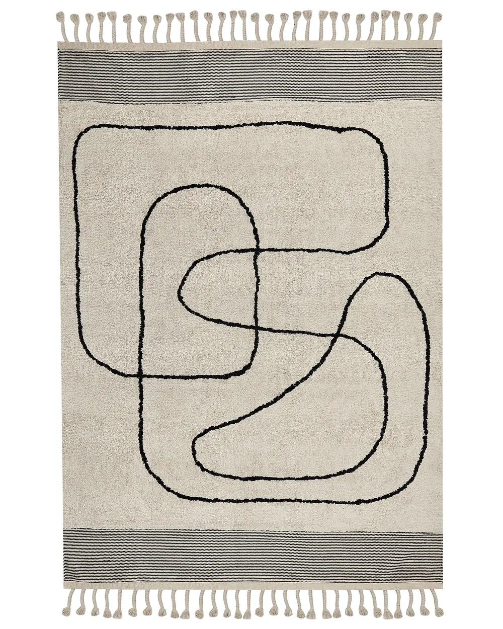 Rug DOKUZ Beige 160 x 230 cm Cotton