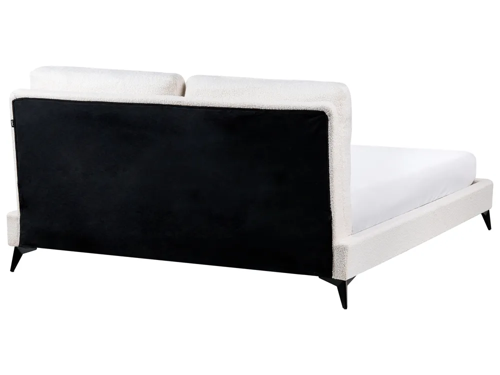Bed Boucle MELLE 160 x 200 cm (EU King Size) Off-White_965653