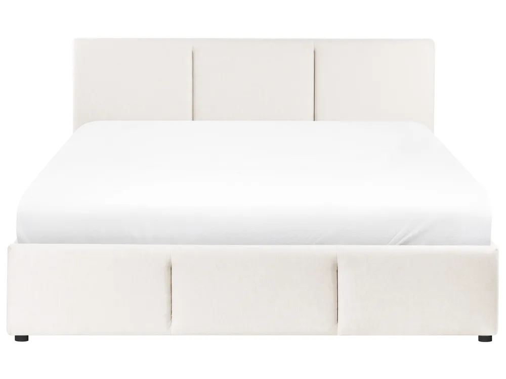 Ottoman Bed BOUSSE Fabric Off-White 140 x 200 cm (EU Double)_1074739