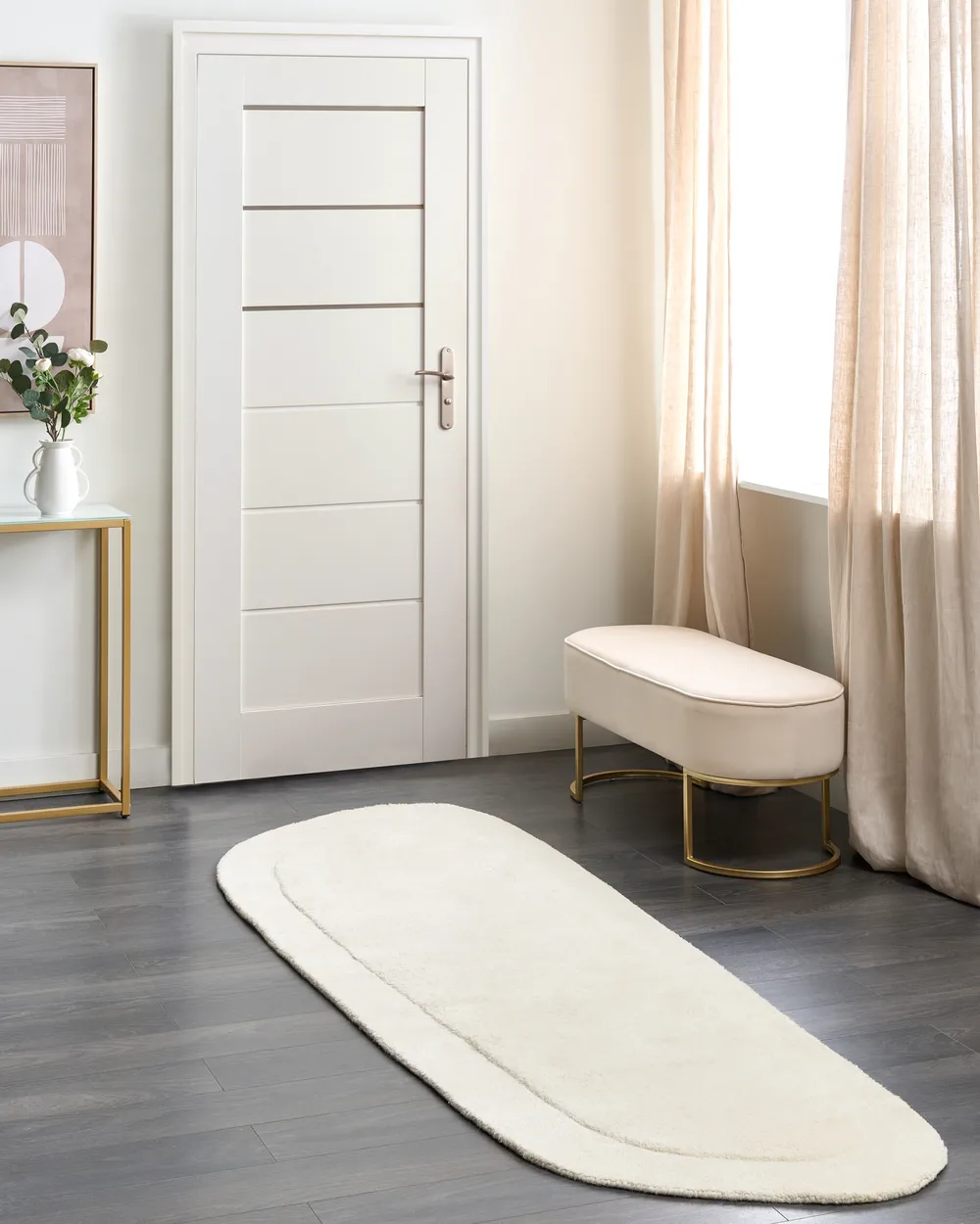 Rug BERANI Light Beige 80 x 250 cm Viscose
