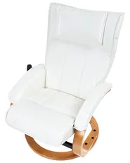 Massage Chair MAJESTIC with Footstool Faux Leather White_697991