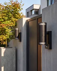 Set of 2 Outdoor Wall Lights ERNAN  with Motion Sensor Black_1102702